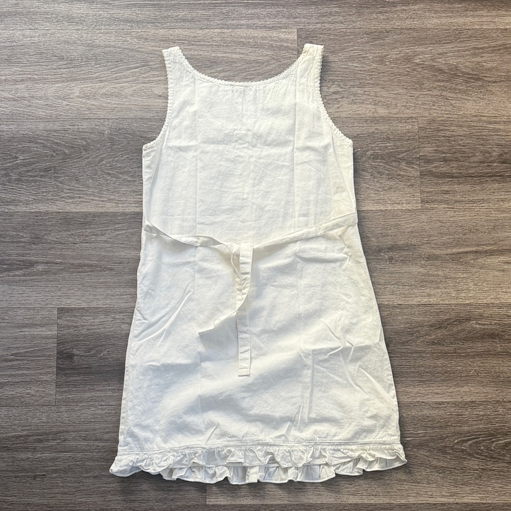 Brandy Melville White Mini Dress Button Drown Cotton - Picture 3 of 8